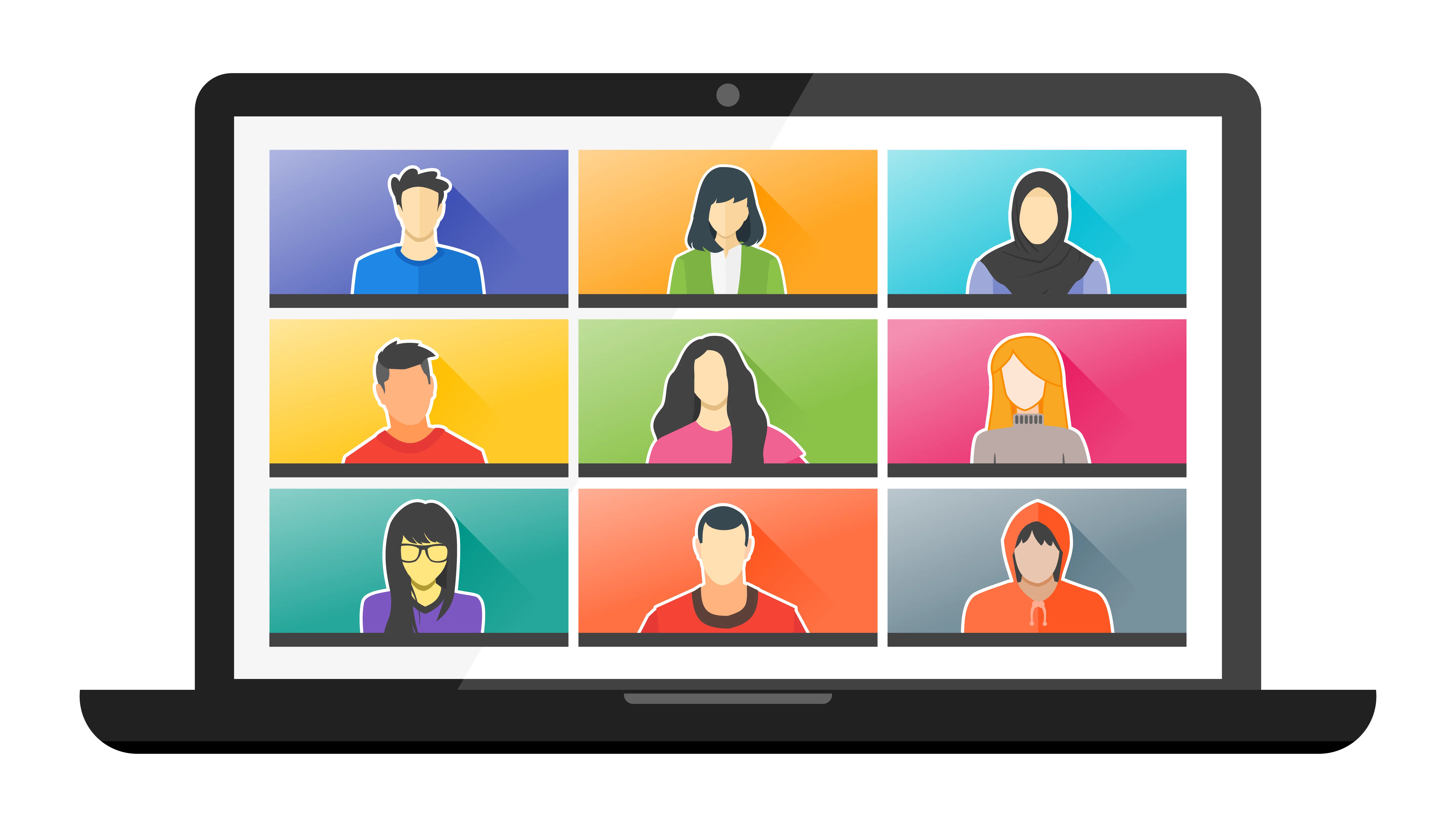Microsoft 365 Virtual Meeting Team | i3solutions Virtual team meeting on Microsoft 365 platform with diverse professionals.