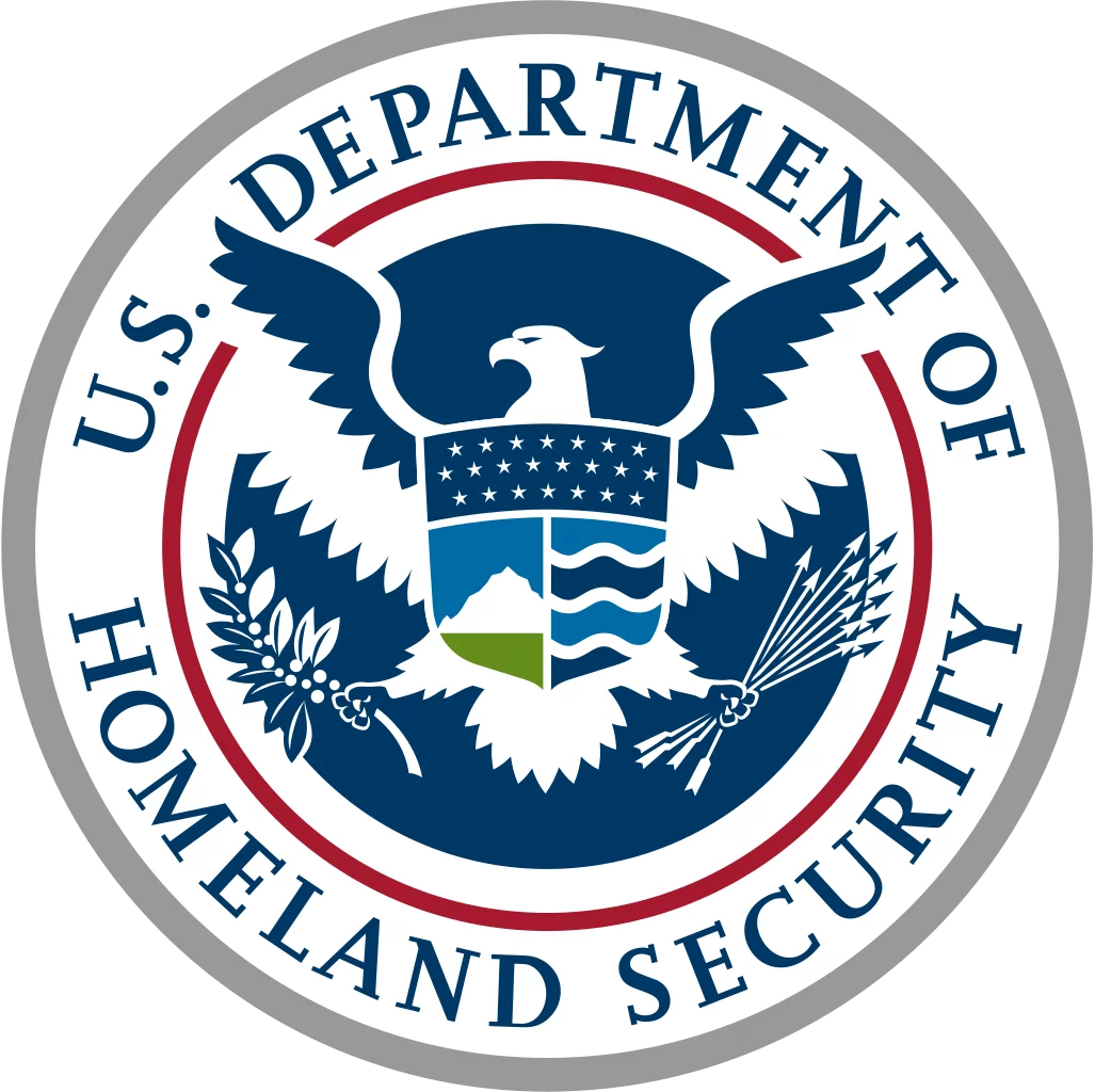 U.S. Department of Homeland Security logo | i3solutions Homeland Security emblem with eagle, shield, and flags.