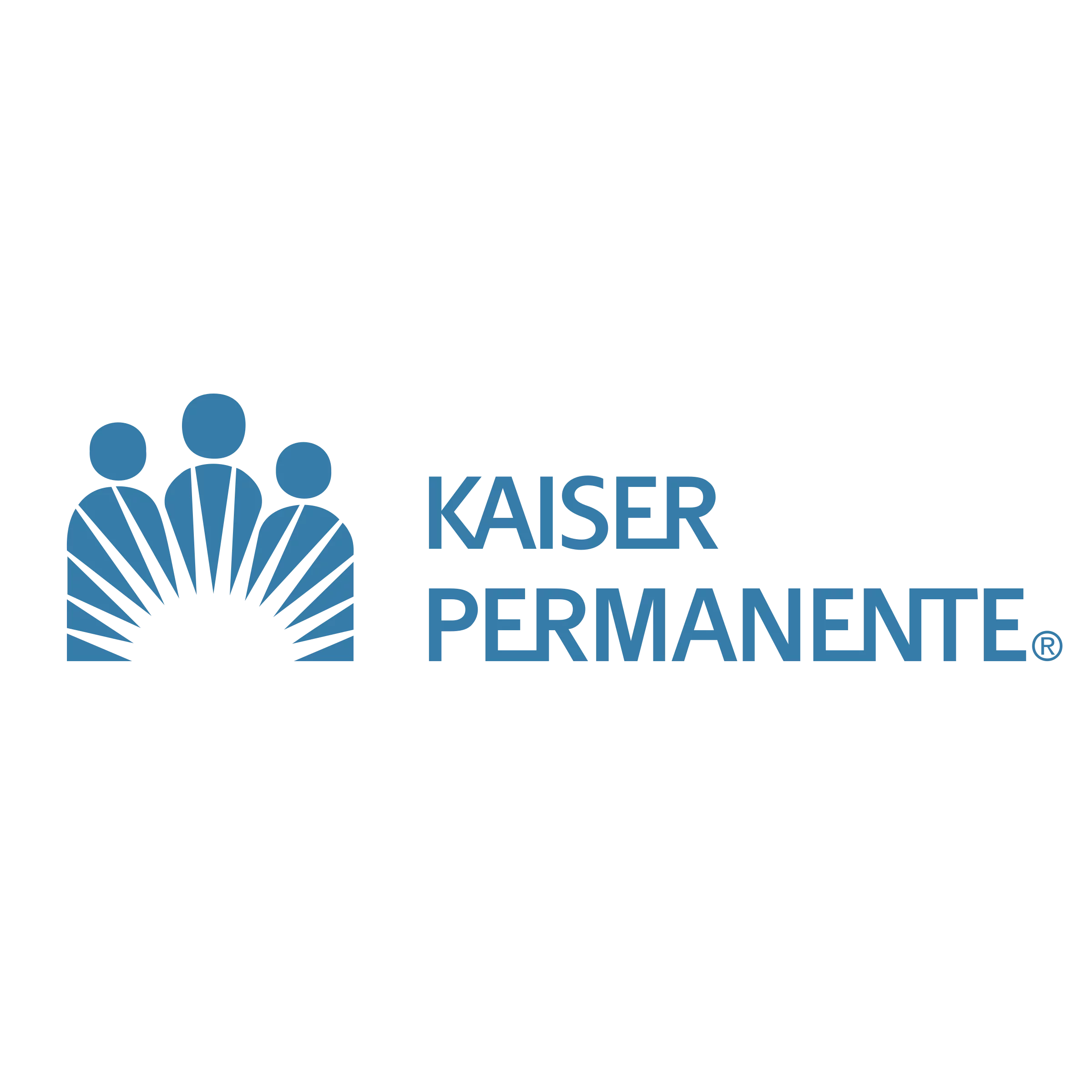 Kaiser Permanente Logo | i3solutions Kaiser Permanente healthcare organization logo with three figures and sunburst design.
