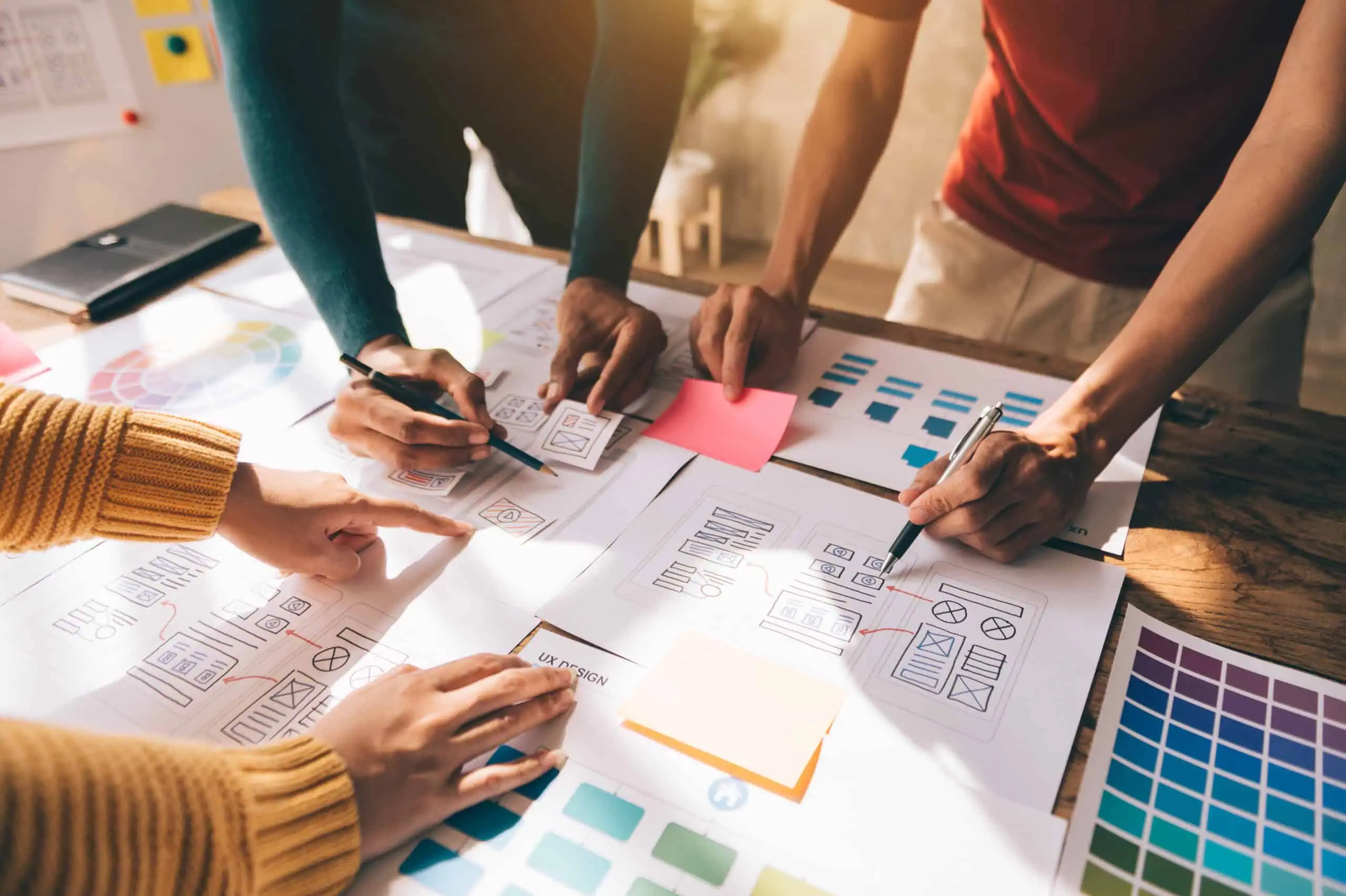 Designing Software Prototypes for Development | i3solutions Team collaborating on software prototype design and planning.