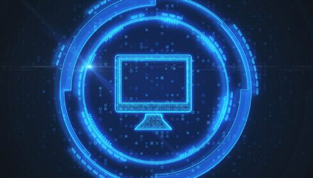 Digital monitor icon representing Power BI data reporting and integration.
