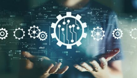 Automation Processes for Project Efficiency | i3solutions Digital automation gears representing streamlined project management and process optimization.