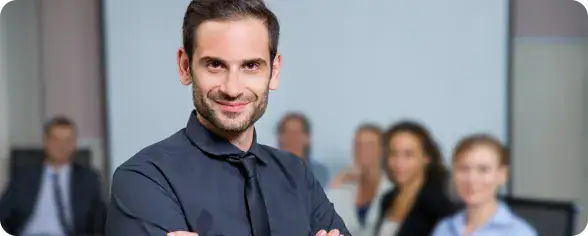 Professional Businessman in Meeting Room | i3solutions Senior executive reviewing enterprise identity governance strategy.