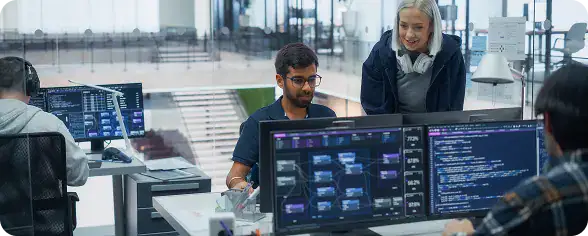 IT Team Collaborating in Modern Office | i3solutions Enterprise team designing Microsoft Power Automate workflows and system integrations.