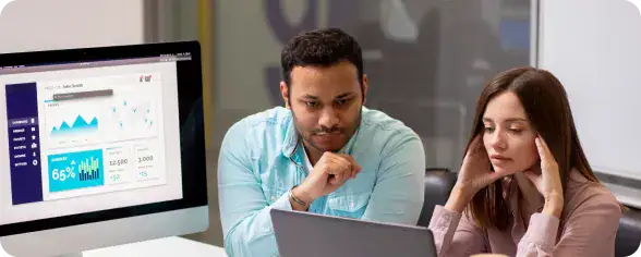 i3solutions Business Collaboration | i3solutions IT team implementing a Microsoft Power Pages portal with integrated analytics dashboard.
