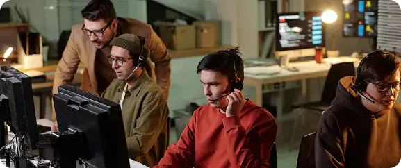 Customer Support Team at Work | i3solutions Ongoing optimization and support that monitors performance, refines workflows, and scales automation over time.