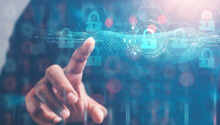 Digital security with cloud encryption and padlocks for data safety.