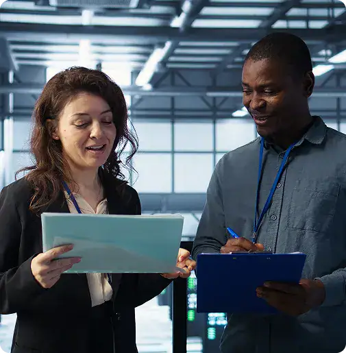 i3solutions Business Collaboration | i3solutions Senior specialists reviewing AI integration plans to embed governed AI capabilities across business applications and workflows.