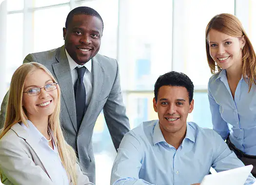 Professional Business Team Meeting | i3solutions Cross-functional enterprise team supporting custom application development scenarios including legacy modernization, system integration, and compliance-ready workflows.