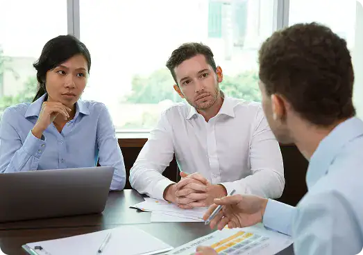 Business Meeting for CRM Solutions | i3solutions Common breakdown points in enterprise CRM and sales automation initiatives lacking architecture alignment and governance