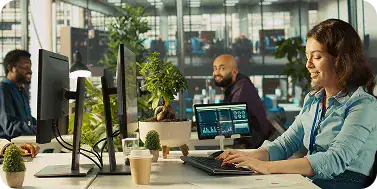 i3solutions Modern Office Workspace | i3solutions IT administrators configuring Microsoft Intune security policies and endpoint protection baselines.