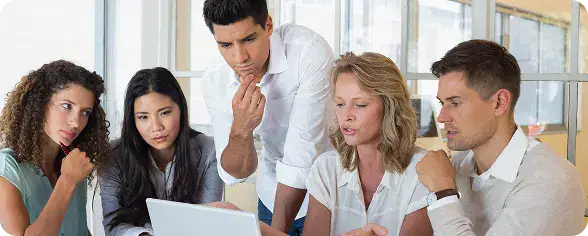 Team Collaborating on Business Project | i3solutions Cross-functional team analyzing Microsoft Teams security, governance, and operating model risks.