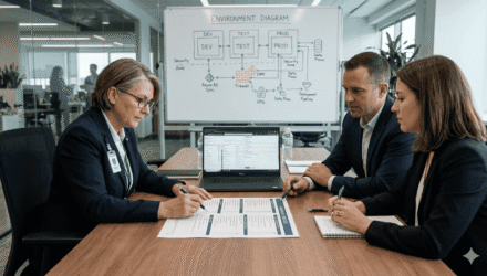 Onboarding Agile Teams in Regulated Enterprises | i3solutions Business team onboarding external agile teams in a regulated enterprise setting.