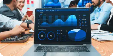 Collaboration & Portal Application Development | i3solutions Enterprise data integration dashboard consolidating information from multiple connected systems