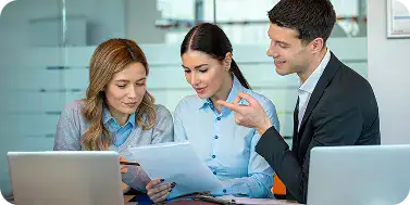 Team Discussing Web App Development | i3solutions Team implementing single sign-on and Active Directory integration for centralized enterprise access management