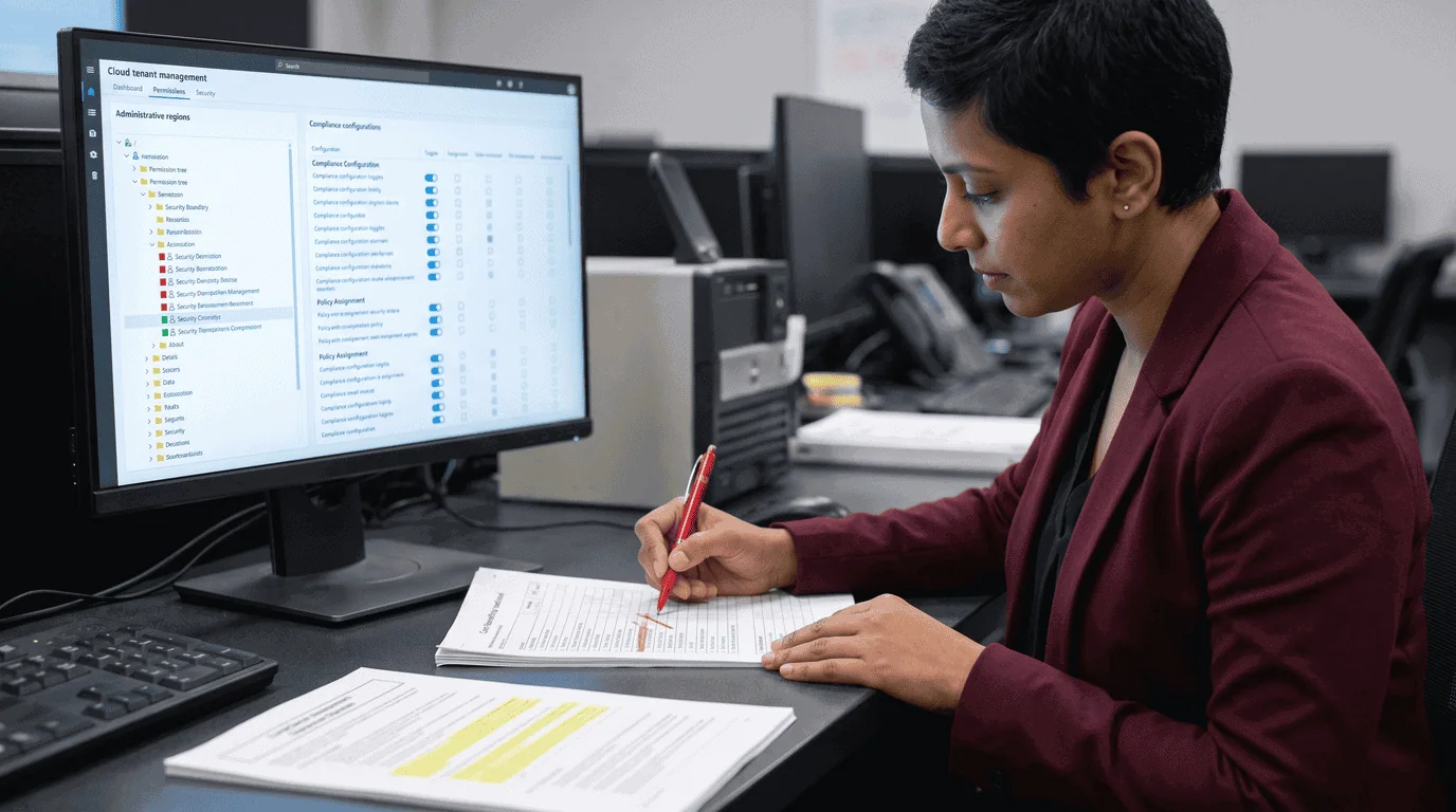 IT Professional Analyzing Data on Computer | i3solutions IT professional working on data analysis at a computer workstation.
