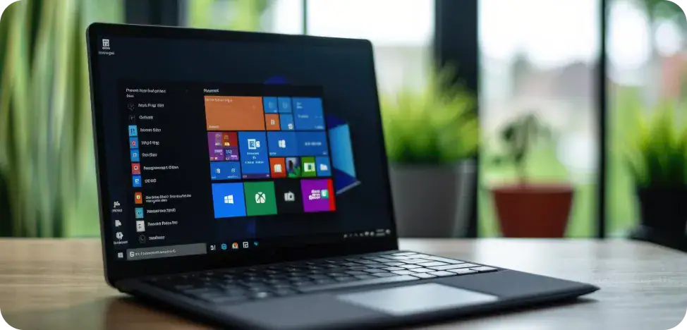 i3solutions Office Laptop Display Laptop showing Windows 10 desktop with various app icons.