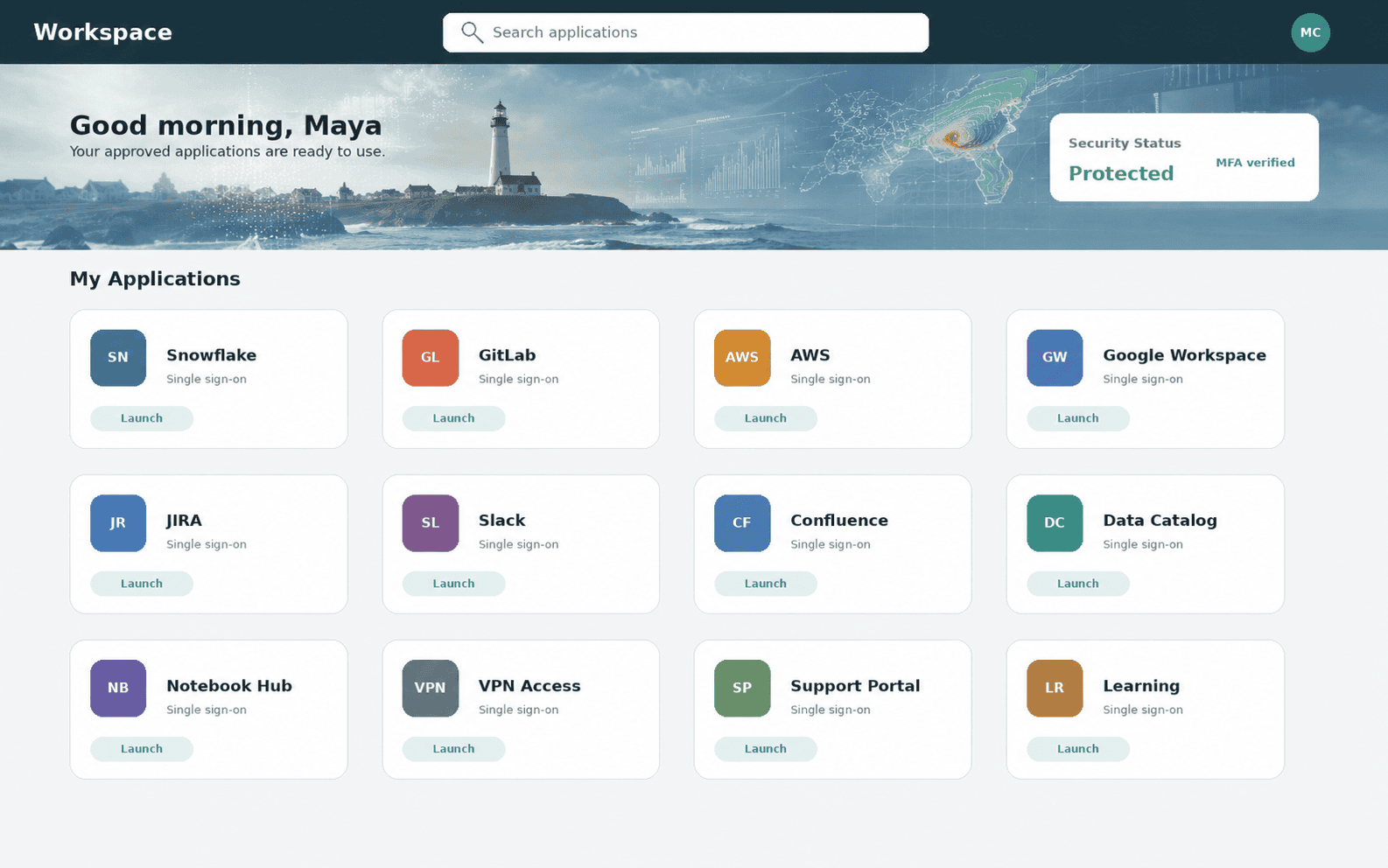 Screenshot of the Okta-integrated employee onboarding workflow